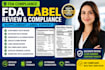 do fda label review, supplement label compliance and label design