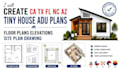 ca tx fl nc az tiny house adu plans floor plans elevations site plan drawing