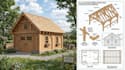 design custom timber frame shed with 3d models and construction drawings