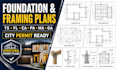 do tx fl ca pa ma ga structural foundation plan, framing plans for city permits