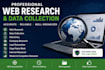do professional web research and data collection