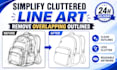 simplify cluttered line art and remove unwanted overlapping outlines