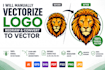 manually vectorize logo, redraw and convert to vector