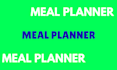 do your meal planning