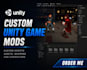 mod any unity game with custom scripts, weapons, characters, and assets