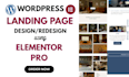 design or redesign modern wp landing pages using elementor pro