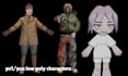create a ps1 psx n64 low poly 3d character model texturing and rigging 3d model