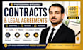 draft and review legal contracts and agreements