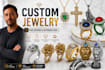 custom jewelry cad design ring design matrix gold 3d modelling for manufacturing