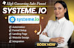 set up systeme io sales funnel landing page systeme io website systeme io expert