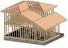 do timber house framing, model wood structure in sketchup 3d