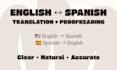 translate english to spanish and proofread