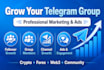 grow telegram promotion, telegram follower, telegram group, telegram chat, ads