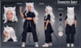 draw custom character reference sheet character sheet, character design