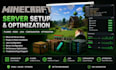 setup minecraft server, plugins, mods, java, configuration and optimization