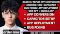 convert base44 or replit app to android ios with capacitor android app publish