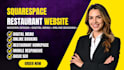 design squarespace restaurant website with menu and booking