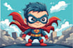 create cute superhero cartoon for you