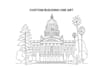 create minimalist building and house portrait line art