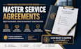 prepare professional master service contracts for agencies and tech