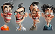 draw artistic cartoon caricatures