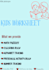 design kids worksheet and activities pages