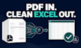 convert recurring PDF invoices to excel or CSV with validation