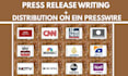 do 24 hours SEO press release distribution ein distribution PR newswire PR web