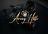 design handwritten signature photography logo with camera