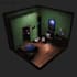 design a highly detailed 3d isometric room for your game