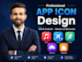 design a stunning professional app icon and web icon