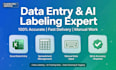 do data entry,writing and ai tasks  to perfection