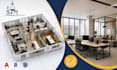 design office floor plans, workspace layouts, commercial interior cad plans