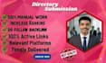 create 100 directory submission with super quality backlinks