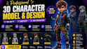 create 3d character 3d model character design and 3d modeling