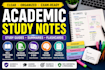 create clear academic notes, study guides and revision materials