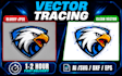 convert image to vector trace, dxf and redraw logo for cnc