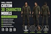create custom 3d character models for games and animation