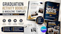 design editable graduation activity booklet template, magazine booklet in canva