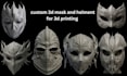 create custom 3d mask and cosplay helmet halloween mask stl for 3d printing