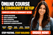 skool community setup, skool course setup, and member onboarding expert