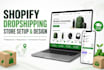 setup a shopify dropshipping website store