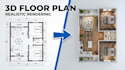 create realistic 3d floor plan rendering for your house or property