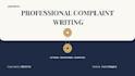 write professional complaint letters and complaint responses