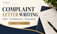 write professional complaint letters and complaint responses