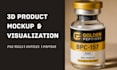 create peptide 3d product mockup and visualization for vials and bottles