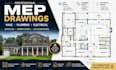 draft floor plan mep drawings for hvac electrical plumbing permit