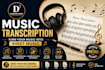 transcribe your music into sheet music
