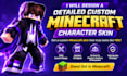 design a detailed custom minecraft character skin