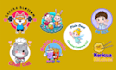 draw kawaii chibi, cartoon cute logo design